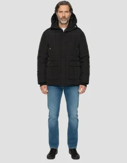 Parka noire à capuche - NOIR