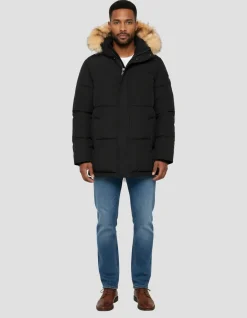Parka noire à capuche - NOIR