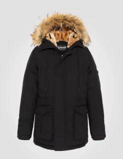 Parka noire à capuche - NOIR
