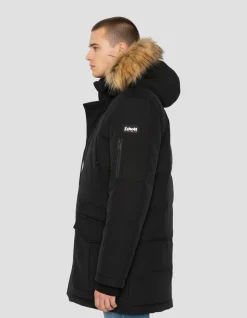 Parka noire à capuche - NOIR