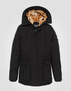 Parka noire à capuche - NOIR