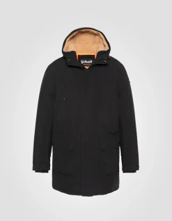 Parka noire à capuche - NOIR