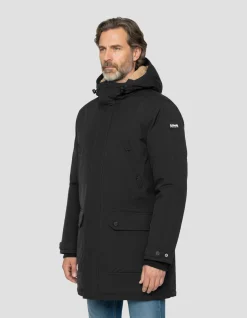 Parka noire à capuche - NOIR