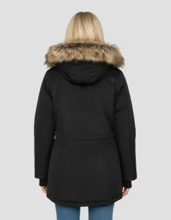 Parka noire à capuche - NOIR