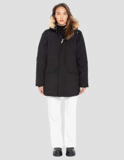Parka noire à capuche - NOIR