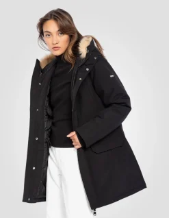 Parka noire à capuche - NOIR