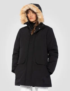 Parka noire à capuche - NOIR