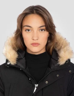 Parka noire à capuche - NOIR