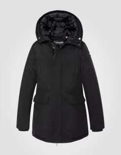 Parka noire à capuche - NOIR