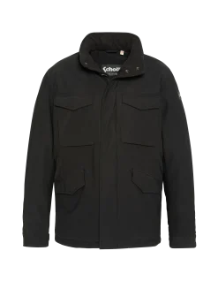 Parka noire multipoches à capuche - NOIR