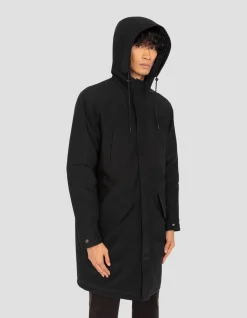 Parka noire multipoches à capuche - NOIR