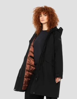 Parka noire multipoches à capuche - NOIR