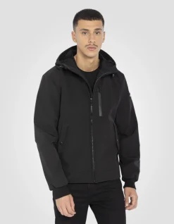 Parka noire softshell courte déperlante - NOIR
