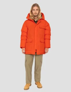 Parka orange multipoches à capuche - ORANGE