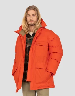 Parka orange multipoches à capuche - ORANGE