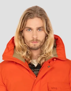 Parka orange multipoches à capuche - ORANGE