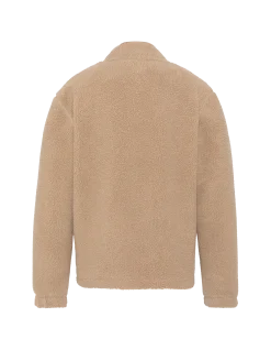 Polaire beige avec col zippé sherpa - BEIGE