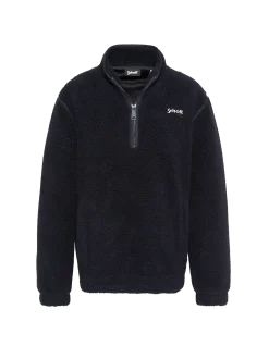 Polaire bleu marine avec col zippé sherpa - MARINE