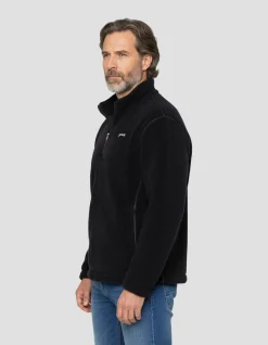 Polaire bleu marine avec col zippé sherpa - MARINE