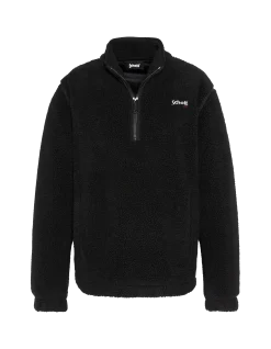 Polaire noir avec col zippé sherpa - NOIR