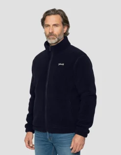 Polaire zippée sherpa bleu marine - MARINE