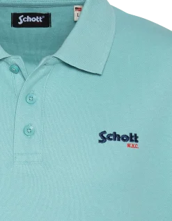 Polo azur en coton piqué - AZUR
