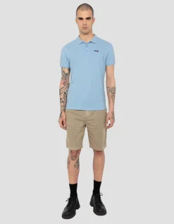 Polo basique bleu pale en maille piquée - BLEU PALE