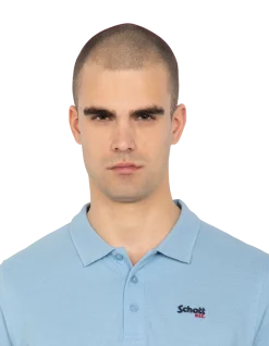 Polo basique bleu pale en maille piquée - BLEU PALE