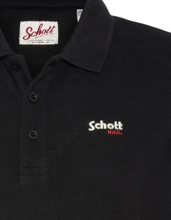 Polo basique noir en maille piquée - NOIR