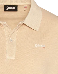 Polo beige clair effet délavé - BEIGE CLAIR