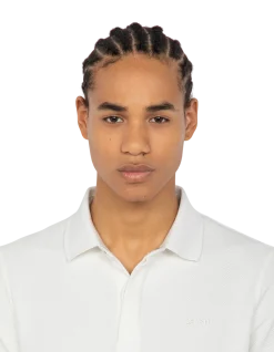 Polo blanc effet gaufré - BLANC