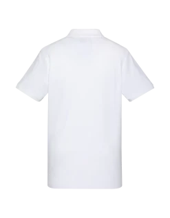 Polo blanc en coton piqué - BLANC