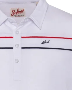 Polo blanc en jersey avec liserés contrastés - BLANC