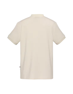 Polo blanc maille effet gaufré - BLANC CASSÉ
