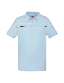 Polo bleu ciel en jersey avec liserés contrastés - BLEU CIEL