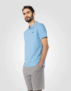 Polo bleu ciel et blanc - BLEU CIEL/BLANC