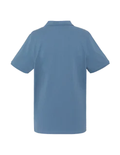 Polo bleu jean en coton piqué - BLEU JEAN