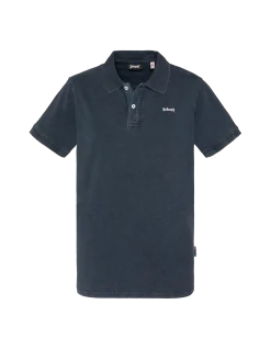 Polo bleu marine effet délavé - MARINE