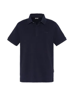Polo bleu marine effet gaufré - MARINE