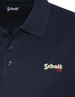 Polo bleu marine en coton piqué - MARINE
