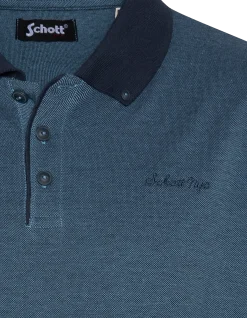 Polo bleu marine en coton piqué - MARINE
