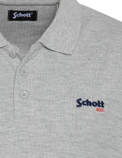Polo gris clair en coton piqué - GRIS CLAIR