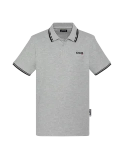 Polo gris clair en coton piqué - GRIS CLAIR