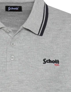 Polo gris clair en coton piqué - GRIS CLAIR