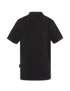 Polo noir délavé avec logo rétro - NOIR DÉLAVÉ
