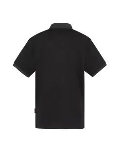 Polo noir effet gaufré - NOIR