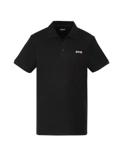 Polo noir en coton piqué - NOIR