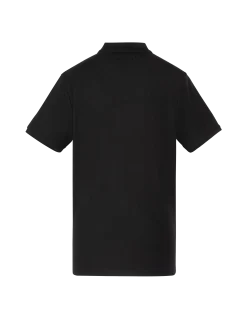 Polo noir en coton piqué - NOIR