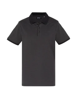 Polo noir en coton piqué - NOIR