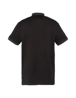 Polo noir maille effet gaufré - NOIR